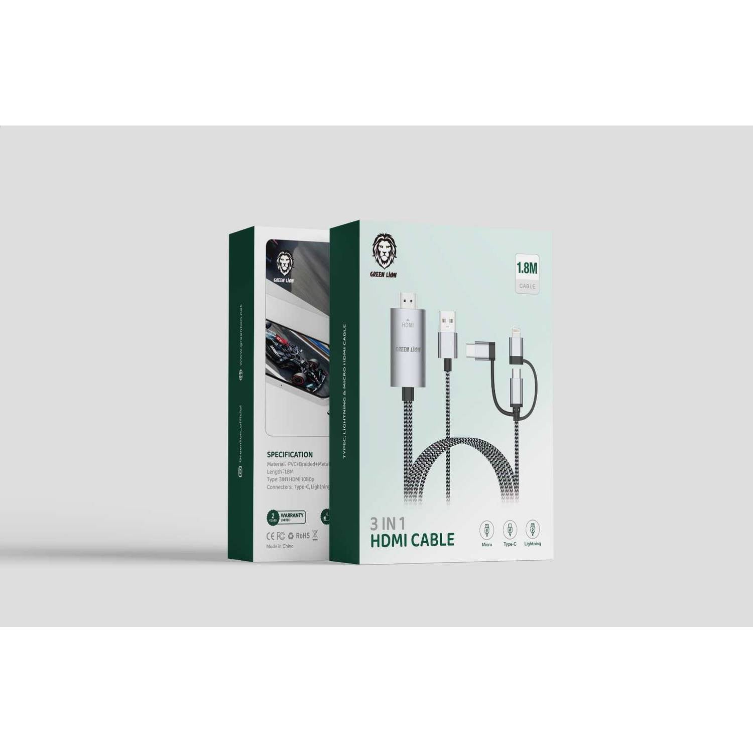 GREEN LION 3 IN 1 HDMI CABLE
