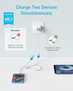 Anker select charger (20w 2-port) with usb-c cable 1.5m