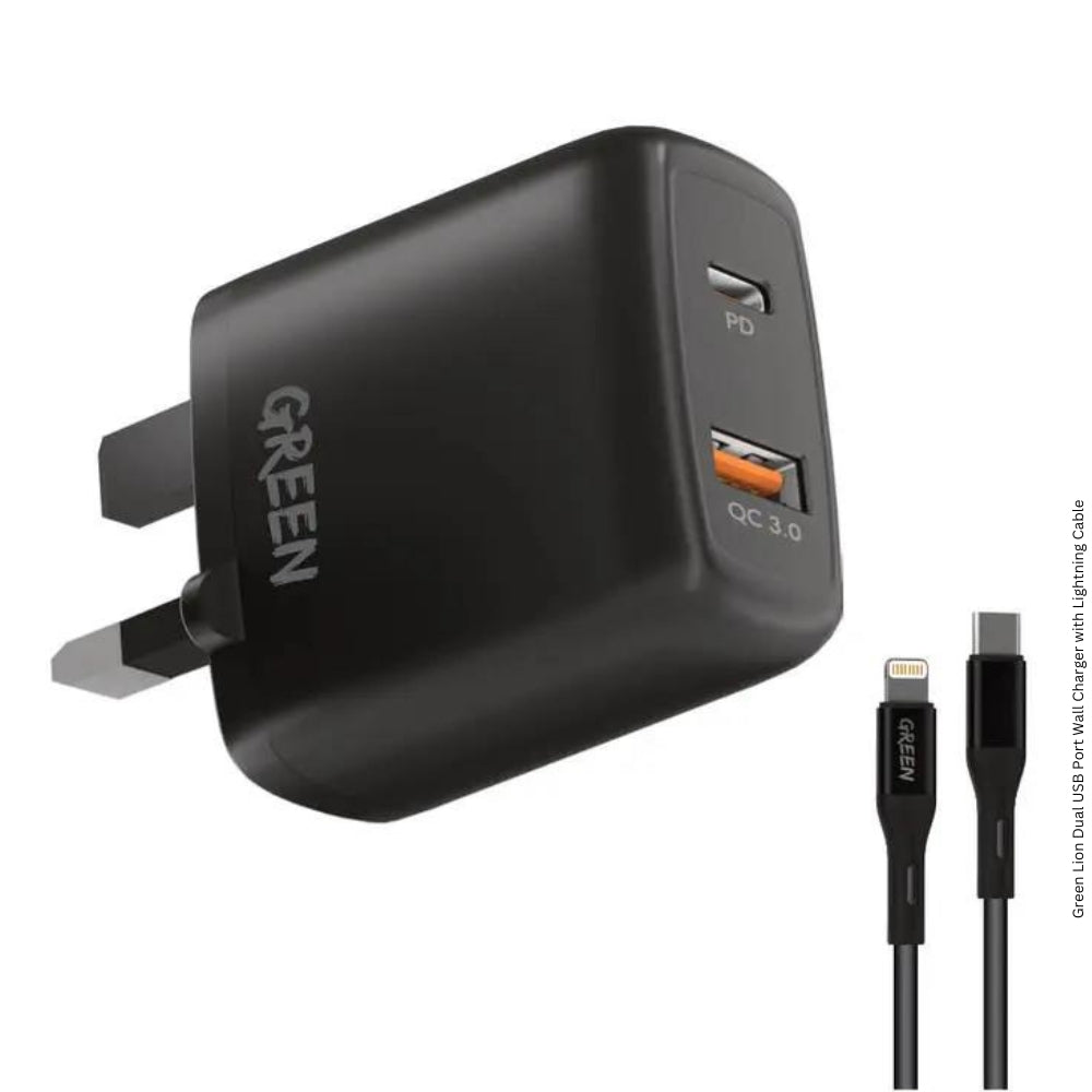 GREEN LION COMPACT WALL CHARGER 20W CABLE TYPE_C TO LIGHTNING 3PIN