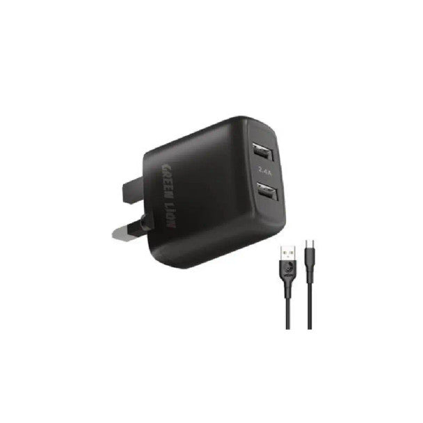 GREEN LION COMPACT WALL CHARGER DUAL PORT USB
