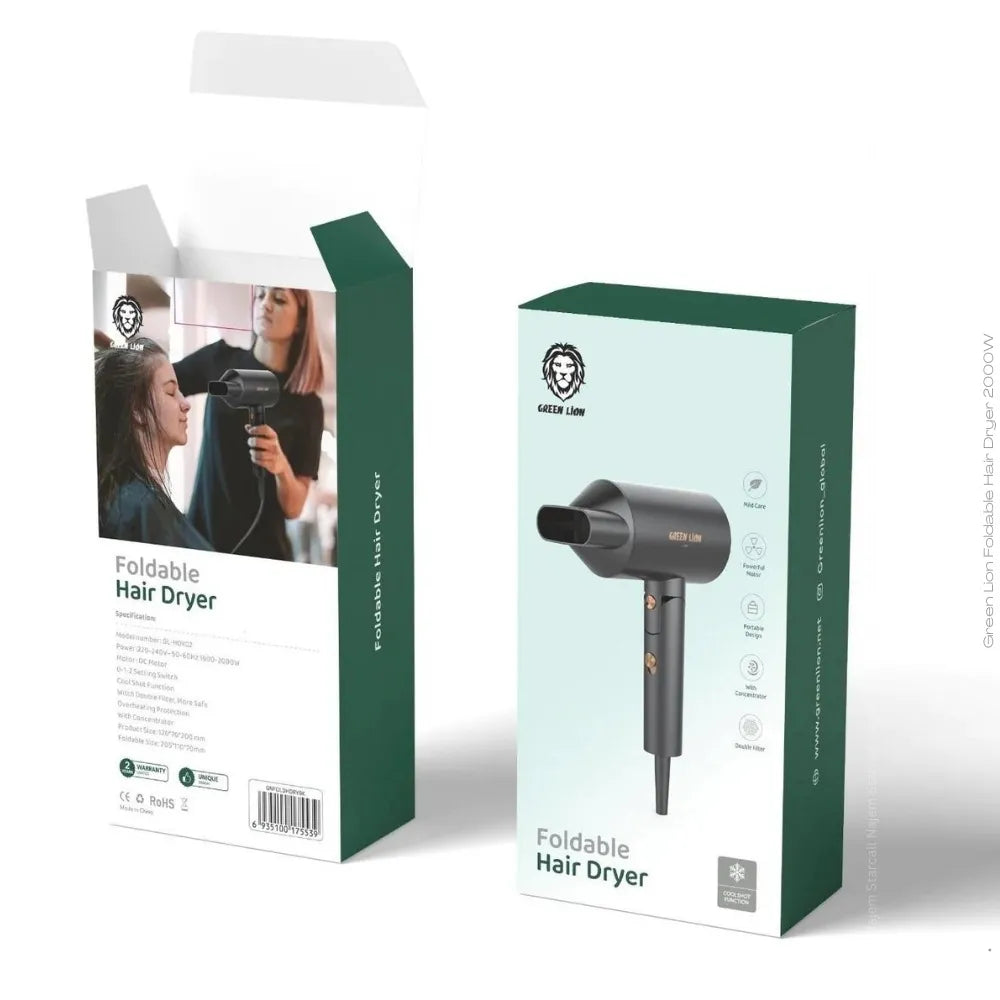 Green lion foldable hair dryer 2000w