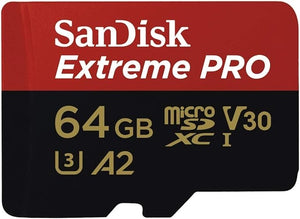 Sandisk Extreme pro micro sdxc uhs-I card with adapter U3 A2 v30