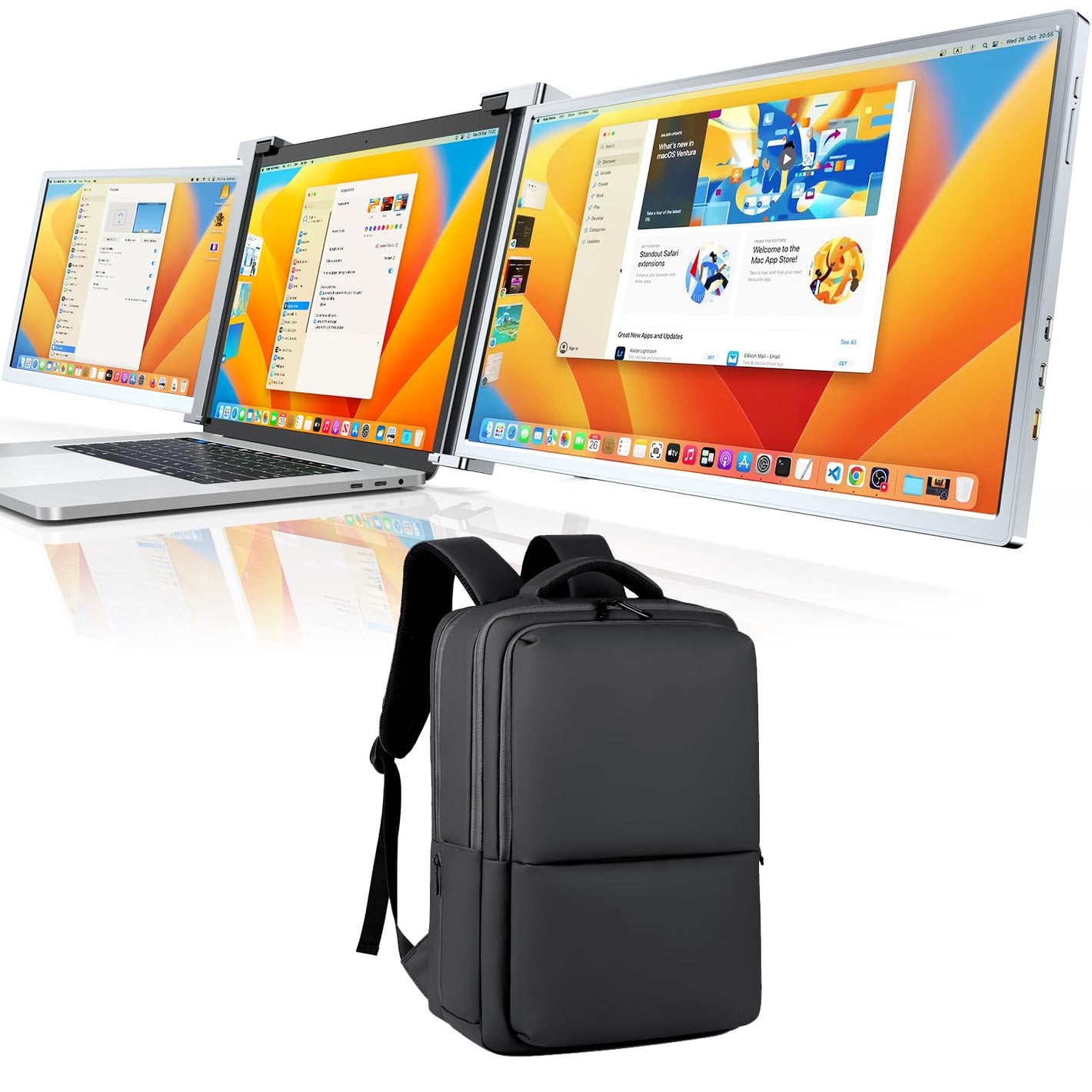 PORTABLE TRI-SCREEN MONITOR + BAG  15.4"