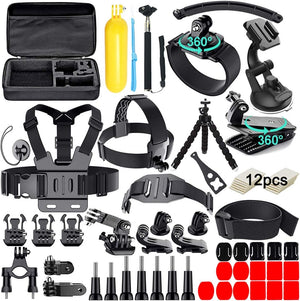 Action camera accessories kit