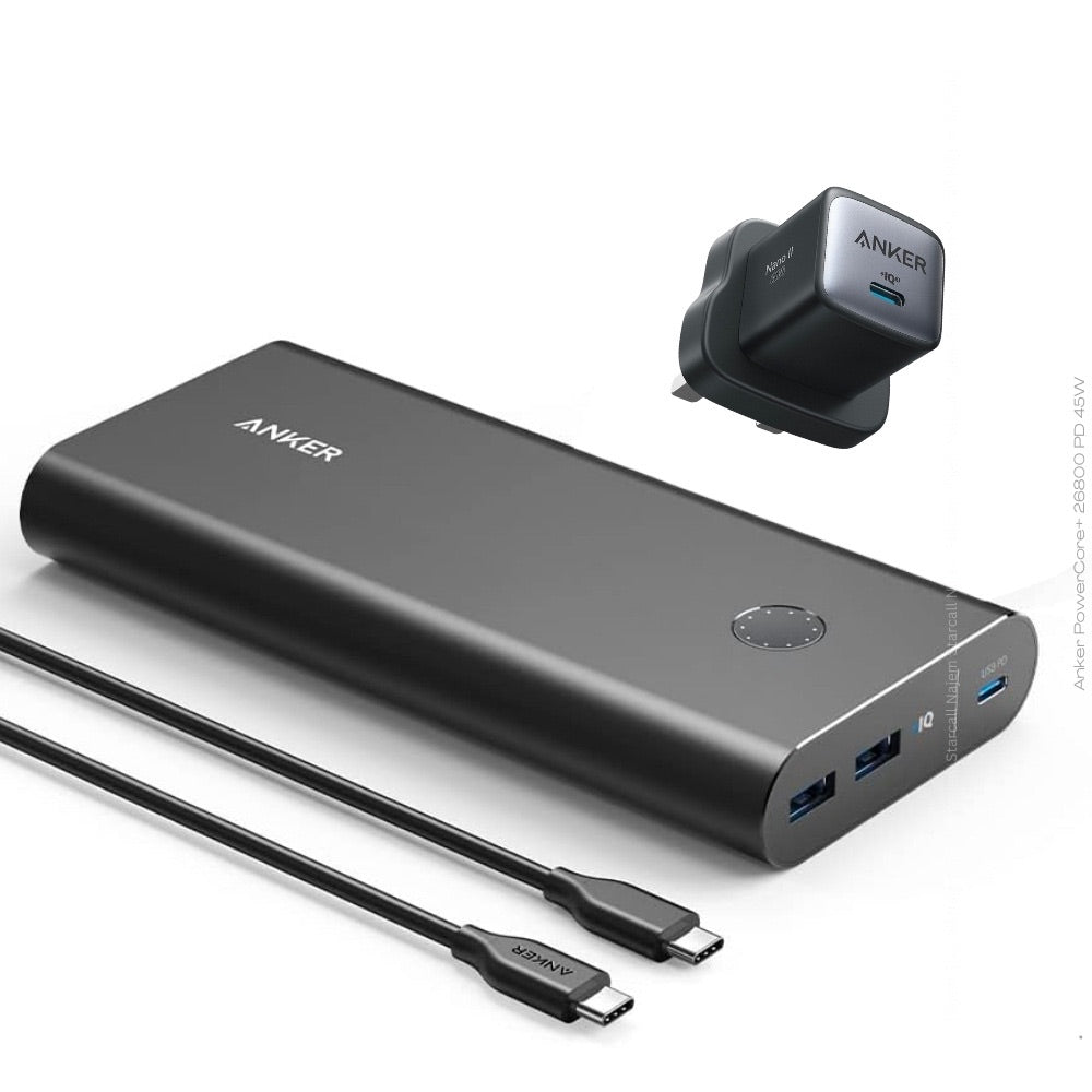 Anker power core+ 26800 pd 45w with 30w pd charger