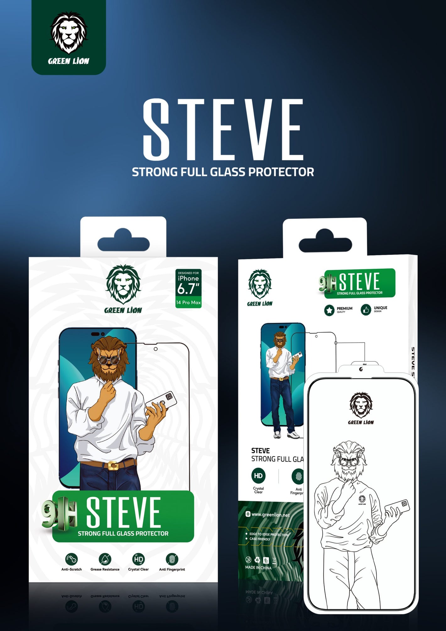 -green lion-Green lion 9H steve matte iphone 14 -beirut-lebanon-green lion price in lebanon-