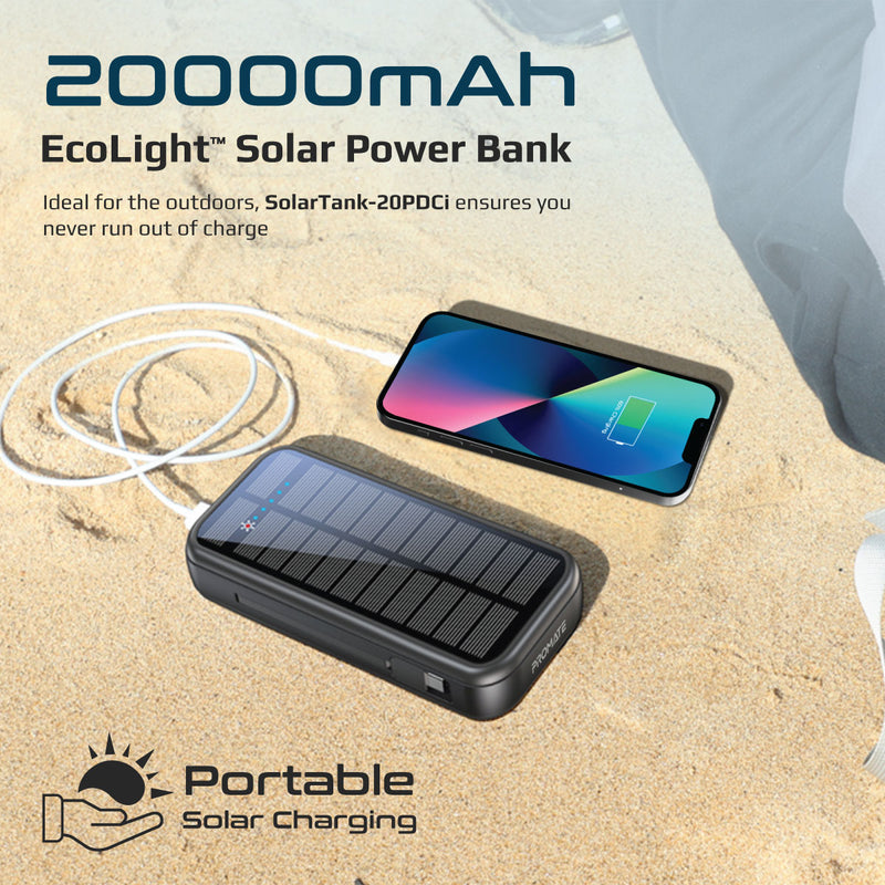 PROMATE POWERBANK SOLAR 20000MAH