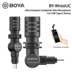 BOYA MININATURE CONDENSER MICROPHONE For Most Type-C Devices BY-M100UC