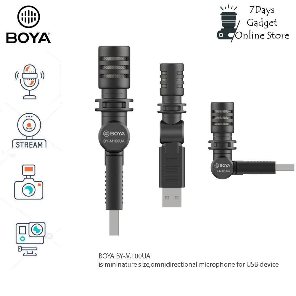 BOYA MININATURE CONDENSER MICROPHONE FOR USB DEVICES, SUCH AS WINDOWS AND MAC COMPUTERS BY-M100UA
